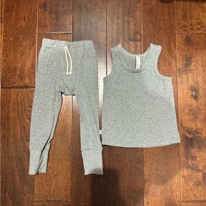 Childhoods Clothing Pebble Ribbed Knit Tank Top and Pant Set